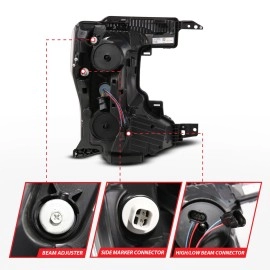 Anzo 111620X - Z-Series Full LED Projector Headlights w/ Initiation & Switchback Turn Signal (Black Housing, Clear Lens)