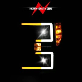 Anzo 111620X - Z-Series Full LED Projector Headlights w/ Initiation & Switchback Turn Signal (Black Housing, Clear Lens)