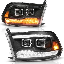 Anzo 111626A - Projector Headlights w/ Sequential Turn Signal (Black Housing, Clear Lens)