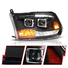 Anzo 111626A - Projector Headlights w/ Sequential Turn Signal (Black Housing, Clear Lens)