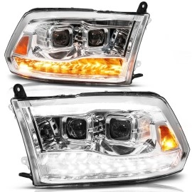 Anzo 111627A - Projector Headlights w/ Sequential Turn Signal (Chrome Housing, Clear Lens)