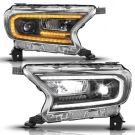 Anzo 111632A - Full LED Projector Headlights w/ Initiation & Sequential Turn Signal (Black Housing, Clear Lens)