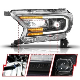 Anzo 111632A - Full LED Projector Headlights w/ Initiation & Sequential Turn Signal (Black Housing, Clear Lens)