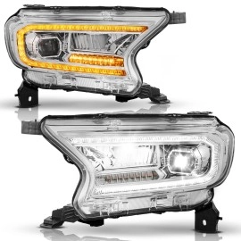 Anzo 111633A - Full LED Projector Headlights w/ Initiation & Sequential Turn Signal (Chrome Housing, Clear Lens)