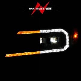 Anzo 111634 - Full LED Projector Headlights w/ DRL & Sequential Turn Signal (Black Housing, Clear Lens)