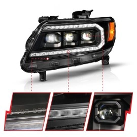 Anzo 111634 - Full LED Projector Headlights w/ DRL & Sequential Turn Signal (Black Housing, Clear Lens)