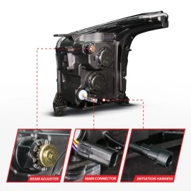 Anzo 111635X - Full LED Projector Headlights w/ Initiation & Sequential Turn Signal (Black Housing, Clear Lens)