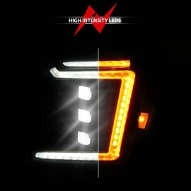 Anzo 111635X - Full LED Projector Headlights w/ Initiation & Sequential Turn Signal (Black Housing, Clear Lens)