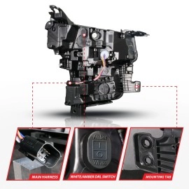 Anzo 111636X - Z-Series Full LED Projector Headlights w/ DRL Switchback & Initiation (Black Housing, Clear Lens)