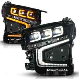 Anzo 111636X - Z-Series Full LED Projector Headlights w/ DRL Switchback & Initiation (Black Housing, Clear Lens)