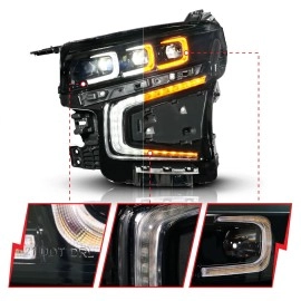 Anzo 111636X - Z-Series Full LED Projector Headlights w/ DRL Switchback & Initiation (Black Housing, Clear Lens)
