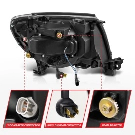 Anzo 111640A - Full LED Projector Headlights w/ Initiation & Sequential Turn Signal (Black Housing, Clear Lens)