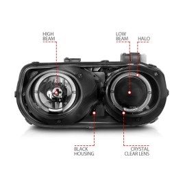 Anzo 121003 - Projector Headlights w/ Halo (Black Housing, Clear Lens)