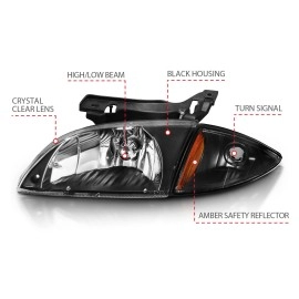 Anzo 121019 - Crystal Headlights w/ Corner Lights (Black Housing, Clear Lens)
