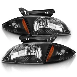 Anzo 121019 - Crystal Headlights w/ Corner Lights (Black Housing, Clear Lens)