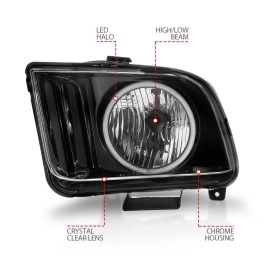 Anzo 121033 - Crystal Headlights w/ RX Halo (Black Housing, Clear Lens)