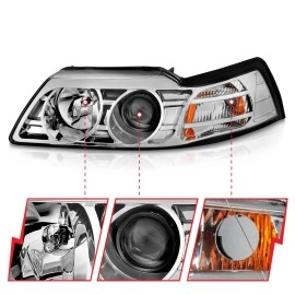 Anzo 121043 - Projector Headlights (Chrome Housing, Clear Lens)
