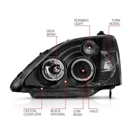 Anzo 121057 - Projector Headlights w/ Halo (Black Housing, Clear Lens)