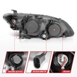 Anzo 121059 - Projector Headlights w/ LED Halo (Black Housing, Clear Lens)