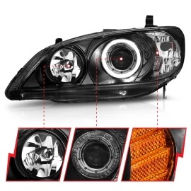 Anzo 121059 - Projector Headlights w/ LED Halo (Black Housing, Clear Lens)