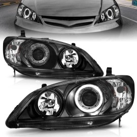 Anzo 121059 - Projector Headlights w/ LED Halo (Black Housing, Clear Lens)
