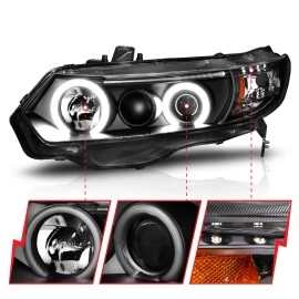 Anzo 121062 - Projector Headlights w/ RX Halo (Black Housing, Clear Lens)