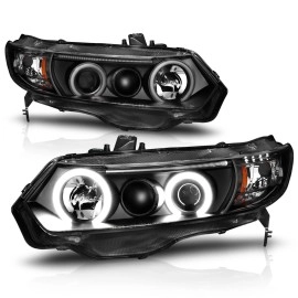 Anzo 121062 - Projector Headlights w/ RX Halo (Black Housing, Clear Lens)