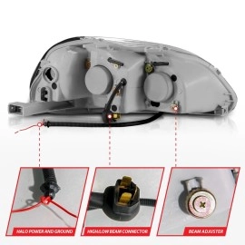 Anzo 121068 - Projector Headlights w/ Halo (Black Housing, Clear Lens)