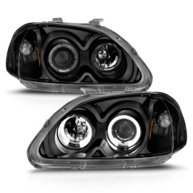Anzo 121068 - Projector Headlights w/ Halo (Black Housing, Clear Lens)