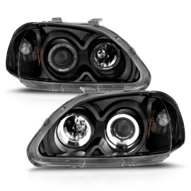 Anzo 121068 - Projector Headlights w/ Halo (Black Housing, Clear Lens)