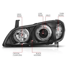 Anzo 121077 - Projector Headlights w/ Halo (Black Housing, Clear Lens)