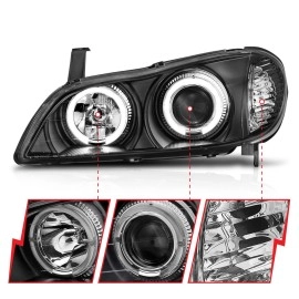 Anzo 121077 - Projector Headlights w/ Halo (Black Housing, Clear Lens)