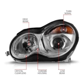 Anzo 121080 - Projector Headlights (Chrome Housing, Clear Lens)