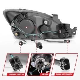 Anzo 121102 - Projector Headlights w/ RX Halo (Black Housing, Clear Lens)