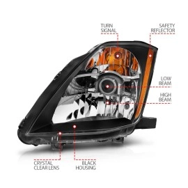 Anzo 121108 - Projector Headlights (Black Housing, Clear Lens)