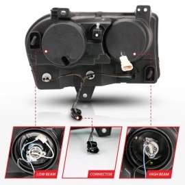 Anzo 121136 - Projector Headlights w/ RX Halo (Chrome Housing, Clear Lens)