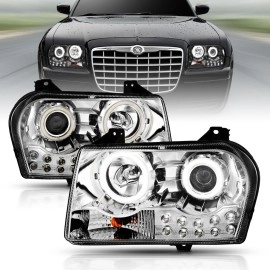 Anzo 121136 - Projector Headlights w/ RX Halo (Chrome Housing, Clear Lens)