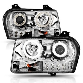 Anzo 121136 - Projector Headlights w/ RX Halo (Chrome Housing, Clear Lens)