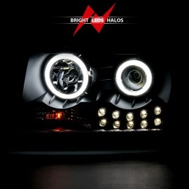 Anzo 121152 - Projector Headlights w/ RX Halo (Black Housing, Clear Lens)