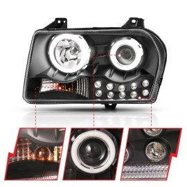Anzo 121152 - Projector Headlights w/ RX Halo (Black Housing, Clear Lens)