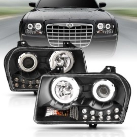 Anzo 121152 - Projector Headlights w/ RX Halo (Black Housing, Clear Lens)