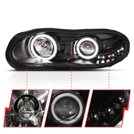 Anzo 121160 - Projector Headlights w/ RX Halo (Black Housing, Clear Lens)