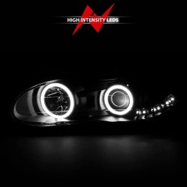 Anzo 121160 - Projector Headlights w/ RX Halo (Black Housing, Clear Lens)