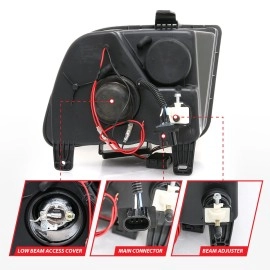 Anzo 121166 - Projector Headlights w/ RX Halo (Black Housing, Clear Lens)