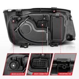 Anzo 121169 - Crystal Headlights w/ Fog Lights (Black Housing, Clear Lens)