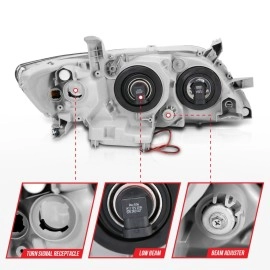 Anzo 121180 - Projector Headlights w/ RX Halo (Chrome Housing, Clear Lens)