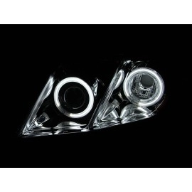 Anzo 121180 - Projector Headlights w/ RX Halo (Chrome Housing, Clear Lens)