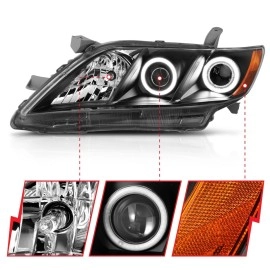 Anzo 121181 - Projector Headlights w/ RX Halo (Black Housing, Clear Lens)