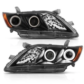 Anzo 121181 - Projector Headlights w/ RX Halo (Black Housing, Clear Lens)