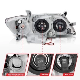 Anzo 121181 - Projector Headlights w/ RX Halo (Black Housing, Clear Lens)